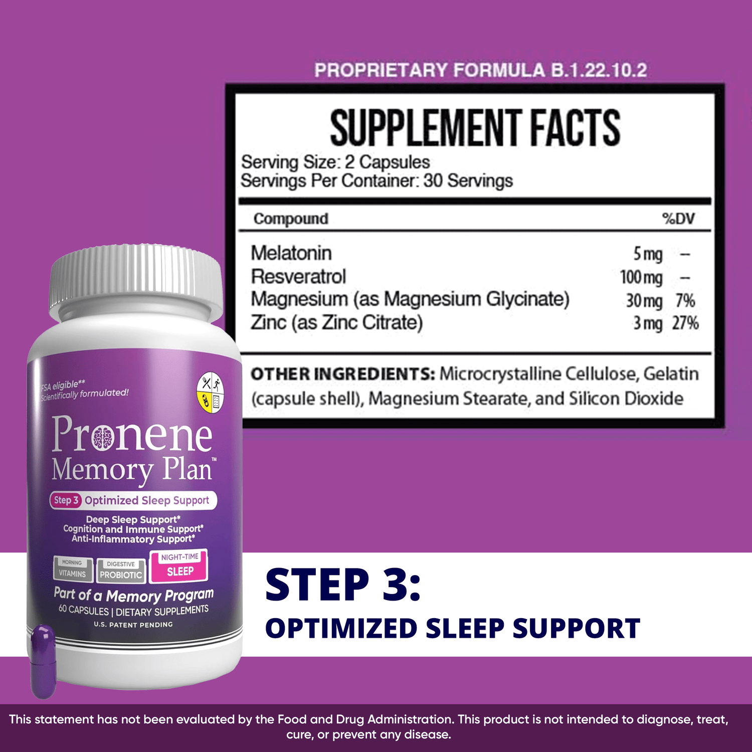 (60 ct) Optimized Sleep Support | w/Melatonin, Resveratrol, Magnesium & Zinc | Promotes Deep Sleep, Immune System, and Inflammation Control